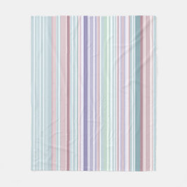 Aqua, Blush and Lavender Stripes フリースブランケット