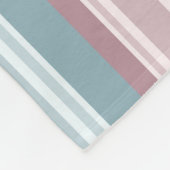 Aqua, Blush and Lavender Stripes フリースブランケット (角)