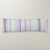 Aqua, Blush and Lavender Stripes ボディピロー (裏面)