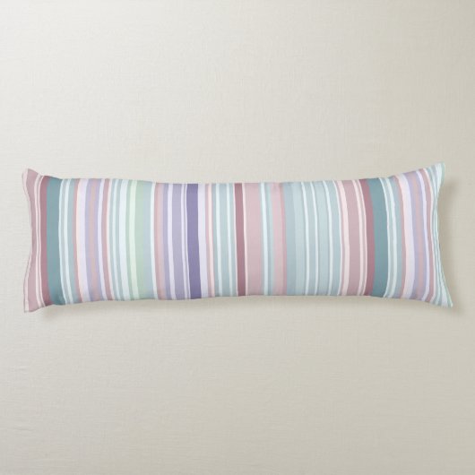 Aqua, Blush and Lavender Stripes ボディピロー (裏面)
