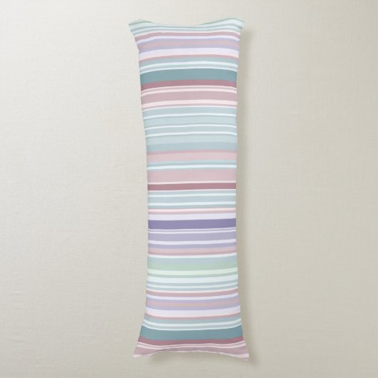 Aqua, Blush and Lavender Stripes ボディピロー (正面縦)