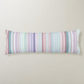 Aqua, Blush and Lavender Stripes ボディピロー (正面)