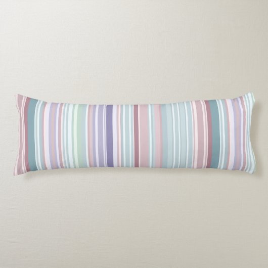 Aqua, Blush and Lavender Stripes ボディピロー (正面)