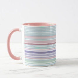 Aqua, Blush and Lavender Stripes マグカップ