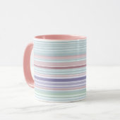 Aqua, Blush and Lavender Stripes マグカップ (正面左)