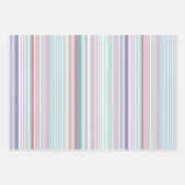 Aqua, Blush and Lavender Stripes ラッピングペーパーシート (正面)