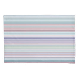 Aqua, Blush and Lavender Stripes 枕カバー