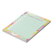 Aqua、Chartreuse、およびPink抽象芸術のTo-Doリスト ノートパッド (回転)