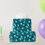 Aqua Christmas Baubles ラッピングペーパー<br><div class="desc">A shiny,  colorful Christmas wrapping paper featuring a festive pattern of aqua Christmas tree decorations and baubles to add some glitz and glamour to your Christmas gift wrapping this holiday season.</div>