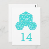 Aqua D20サイコロ表番号はがき ポストカード (正面/裏面)