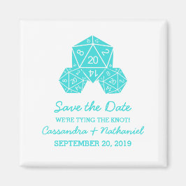 Aqua D20サイコロSave the Date Magnet マグネット