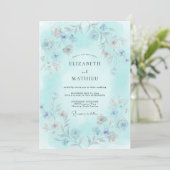 Aqua Delicate Botanical Wedding 招待状 (スタンド正面)