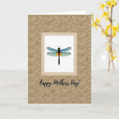 Aqua Dragonfly Mothers Day Card カード (黄色い花)