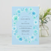 Aqua Dreamy Blossom Wedding 招待状 (スタンド正面)