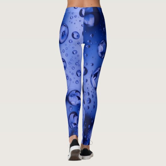 Aqua Droplet Dream Leggings - Water Bubble Blue レギンス (裏面)