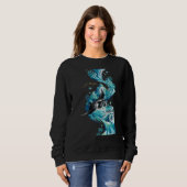 “Aqua Elegance – Manta Ray Flow Sweatshirt” スウェットシャツ (正面フル)