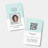 Aqua Employee Photo CompanyロゴIDバッジ バッジ (正面&裏面)