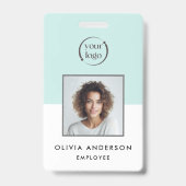 Aqua Employee Photo CompanyロゴIDバッジ バッジ (正面)