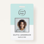 Aqua Employee Photo CompanyロゴIDバッジ バッジ (正面)