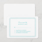 Aqua Encircled Rounded Response Card 出欠カード (正面/裏面)