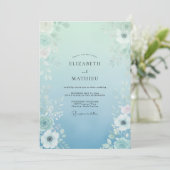 Aqua Ethereal Botanical Wedding 招待状 (スタンド正面)