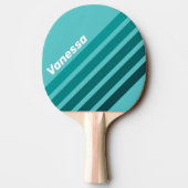 Aqua Fade Angled Striping with Name 卓球ラケット (裏面)