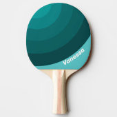 Aqua Fade Circle Stripe with Name 卓球ラケット (裏面)