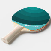 Aqua Fade Circle Stripe with Name 卓球ラケット (正面アングル)