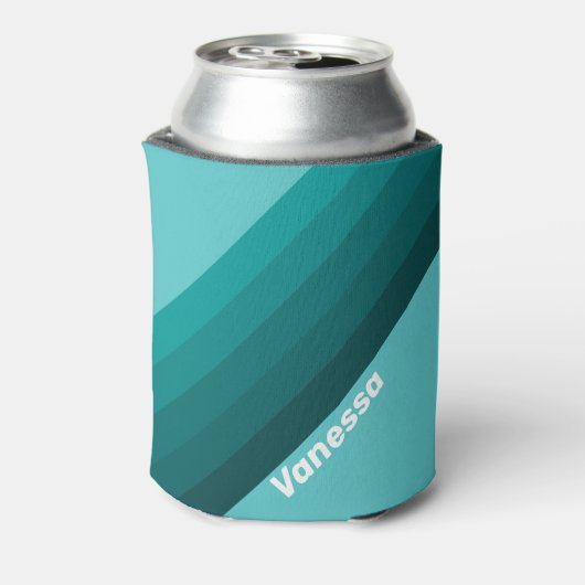 Aqua Fade Stripes with Name 缶クーラー (缶裏面)