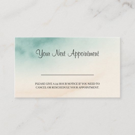 Aqua Fade Your Nextアポイントメント・ビジネス・カード 名刺 (正面)