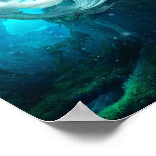 Aqua Fiona Mermaid Poster ポスター (角)