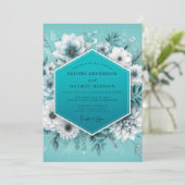 Aqua Glacial Flora Wedding 招待状 (スタンド正面)