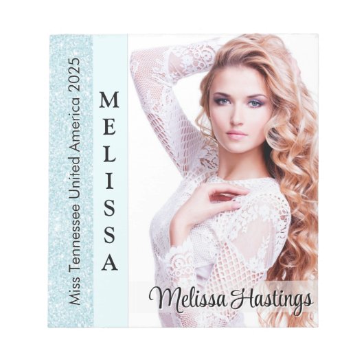 Aqua Glitz Pageant Autograph Small Notepad ノートパッド (正面)