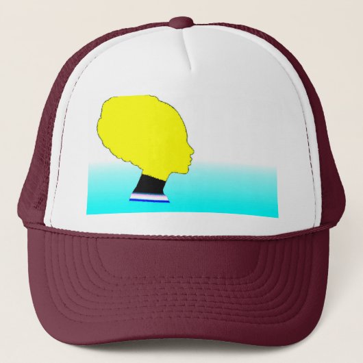 Aqua Glow Profile – Pop Art Trucker Cap キャップ (正面)
