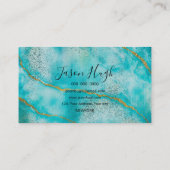 Aqua gold glitter marble background  名刺 (裏面)