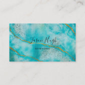 Aqua gold glitter marble background  名刺 (正面)