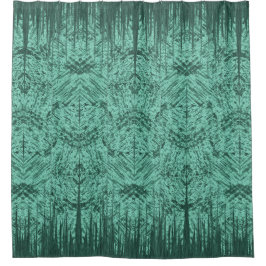 Aqua Green Abstract Tiki Pattern シャワーカーテン