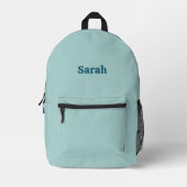 Aqua-Green Backpack - Elegant and Versatile プリントバックパック (正面)