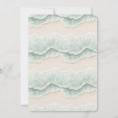 Aqua Green Ocean Waves Sand Beach Bridal Shower 招待状 (裏面)