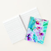 Aqua Green Purple Floral Geode Name Journal ノートブック (内部)
