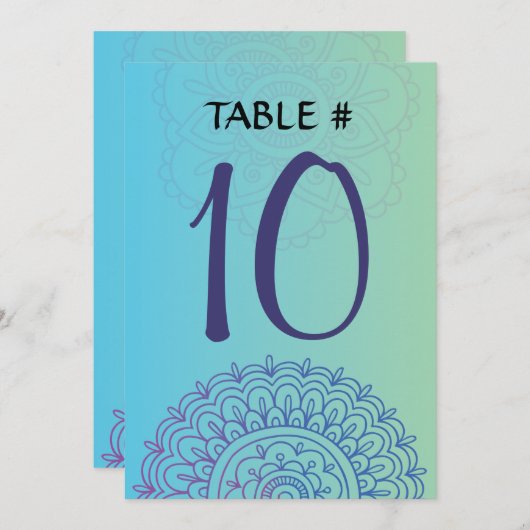 AQUA HEMSAバルミツワーテーブル座席カード 招待状 (正面/裏面)