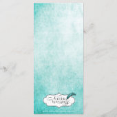 Aqua Hummingbird水彩色結婚のメニュー メニュー (裏面)