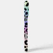 Aqua Iridescent Leopard Print Monogrammed Case-Mate iPhoneケース (裏面 / 右)