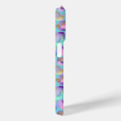 Aqua Iridescent Leopard Print Monogrammed Case-Mate iPhoneケース (裏面 / 右)