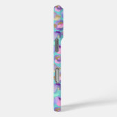 Aqua Iridescent Leopard Print Monogrammed Case-Mate iPhoneケース (裏面 / 右)