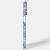 Aqua Iridescent Leopard Print Monogrammed Case-Mate iPhoneケース (裏面 / 右)