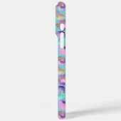 Aqua Iridescent Leopard Print Monogrammed Case-Mate iPhoneケース (裏面 / 左)