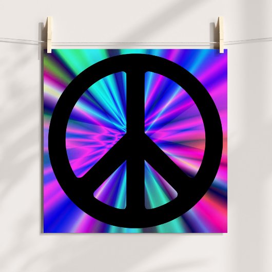 Aqua Light Show with Peace Symbol ポスター