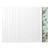 Aqua Marble、金ゴールドインレイ付き8.5x11メモ帳 ノートパッド (正面)