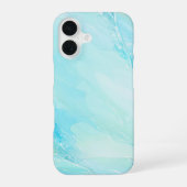 Aqua Marble Abstract Art Phone Case iPhone 16ケース (裏面)